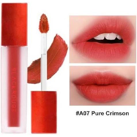 SON KEM LÌ BLACK ROUGE AIR FIT VELVET TINT A7 PURE CRIMSON: ĐỎ HỒNG ĐÀO