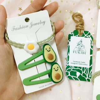 SET CỘT TÓC - KẸP TÓC QUẢ BƠ 3 MÓN ẢNH THẬT