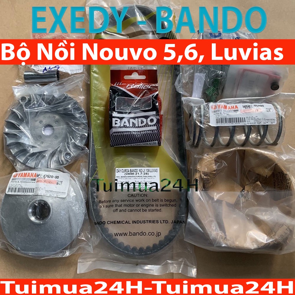 Full Bộ Nồi Trước và Nồi Sau, Dây Curoa, Bi Nồi Yamaha Nouvo 5,6, Luvias