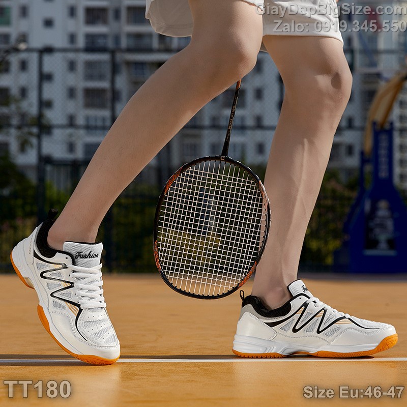 Giày chơi cầu lông tennis bóng chuyền, giày tập thể thao big size cỡ lớn Eu:46-47 cho nam chân to