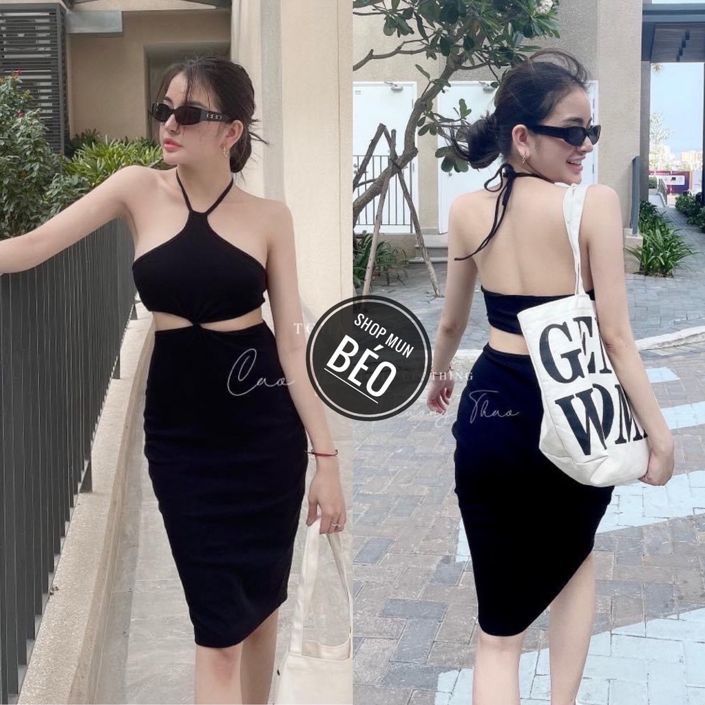 [MẪU MỚI] Đầm Body Cúp Ngực Hở Eo Dây Cổ Thun Borip Thích Hợp Mặc Đi Tiệc Đi Làm Đi Chơi Phù Hợp Với Mọi Phong Cách