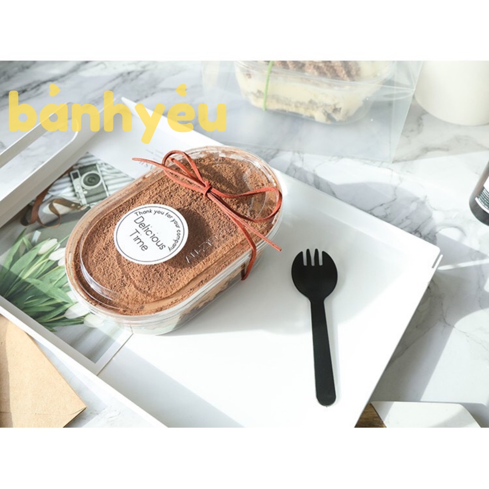 Hộp Oval Đựng Bánh Tiramisu, bánh lạnh, bông lan trứng muối, bánh bò
