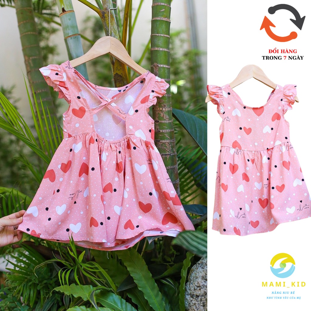 váy xinh cho bé gái 1-7 tuổi vải LANH LỤA loại đẹp, 12-25kg, mamikid