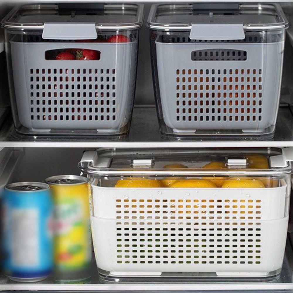 KUNHEV Mẫu Đơn Hộp Đựng Trái Cây / Rau Củ Quả Trong Tủ Lạnh Có Thể Phân Loại Chống Ẩm Thiết Kế Đơn Giản Tươi Mới Dành Cho