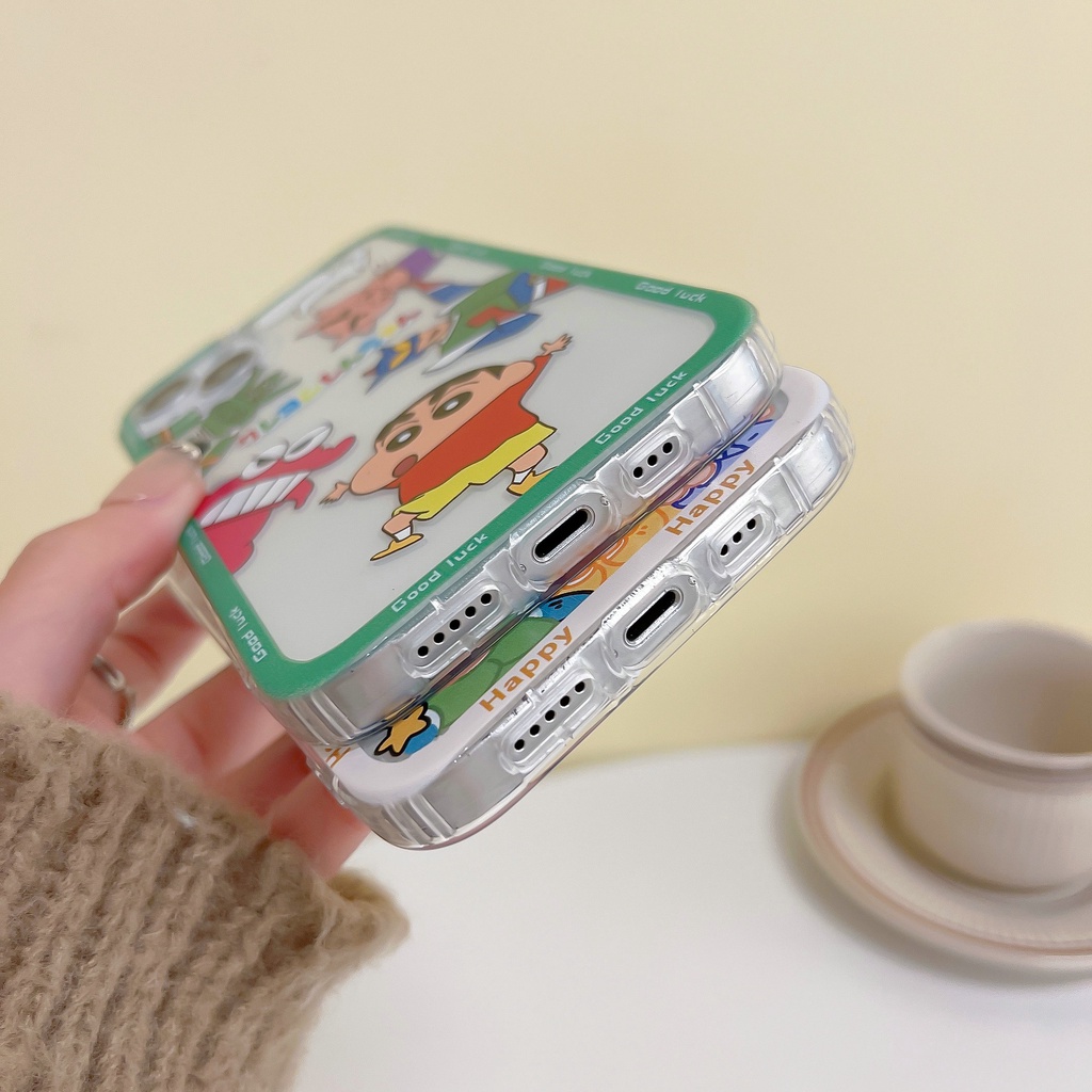 Samsung Galaxy S22 S20 S21 FE 5G Note 10 Lite S10 Plus 20 Ultra A53 A33 A23 A13 A73 M23 M51 M52 4G 5 Clear Cartoon Crayon Shin-chan family superman Tpu Airbag Shockproof Soft Phone Case 1HLE 37