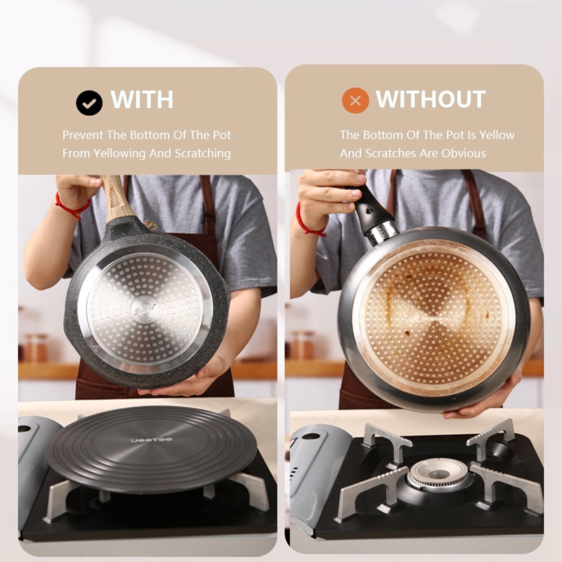 JEETEE Tấm Kim Loại Chịu Nhiệt Làm Nóng / Dày 4MM 24/28CM Cho Nhà Bếp