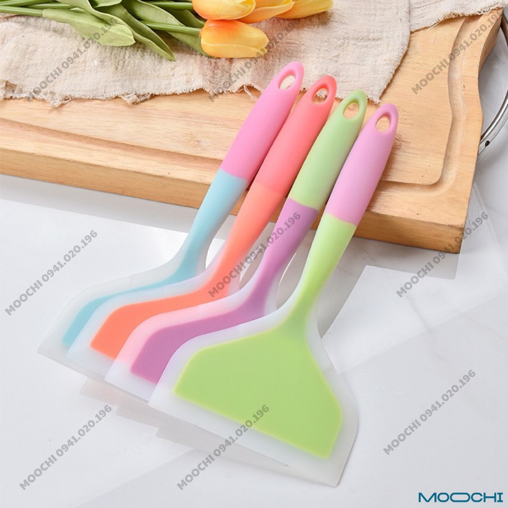 Dụng Cụ Làm Bánh Loại Bản To 12cm , Cây Vét Bột Spatula Silicon Đúc Muôi Lật Thức Ăn Tiện Lợi