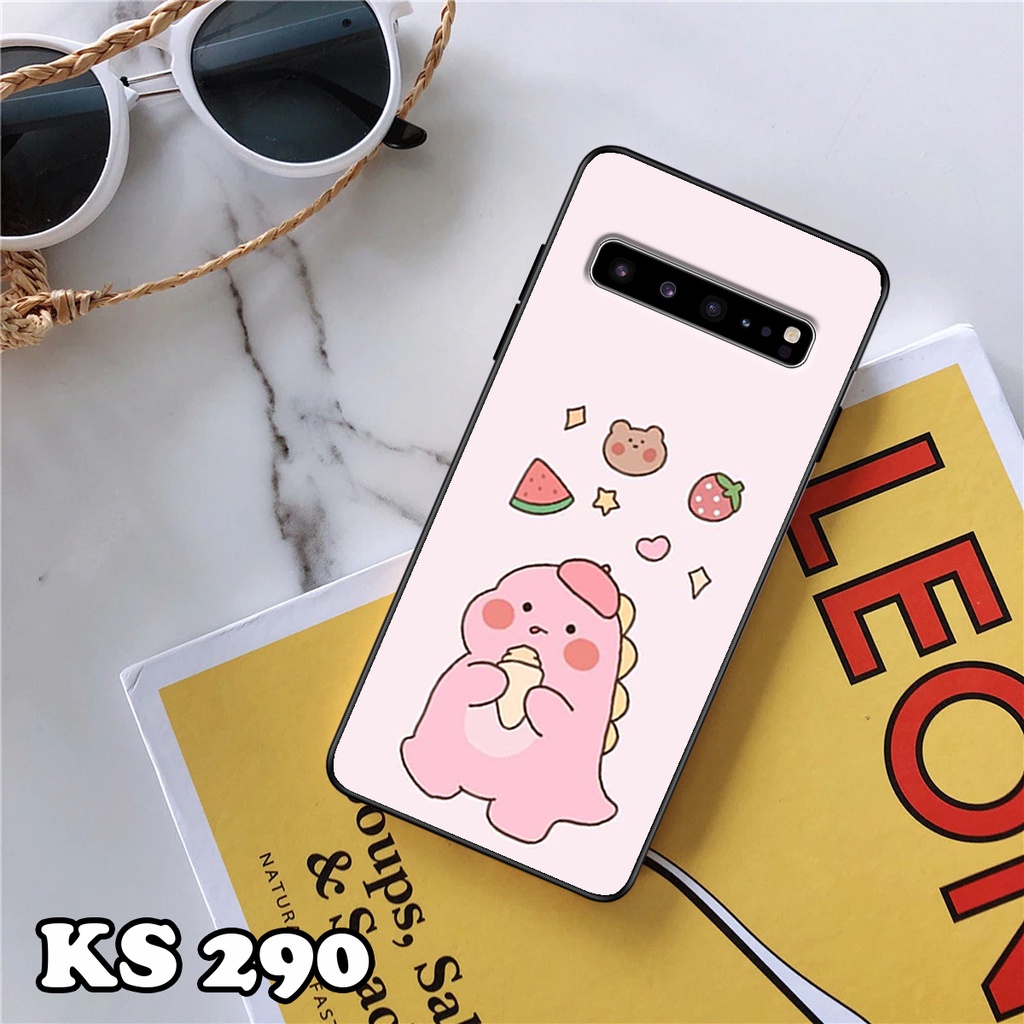 Ốp lưng Samsung S10 - S10 Plus - S10 5G - S10 Lite - S10e - Ốp Samsung in hình khủng long DinoCute - Lưng nhám viền TPU