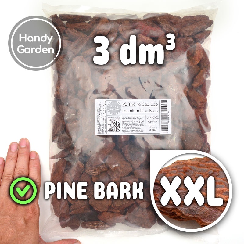 3dm³ Vỏ Thông Premium Pine Bark, nhiều size 2-5mm 5-10mm 10-20mm 20-30mm 30-50mm | Handy Garden