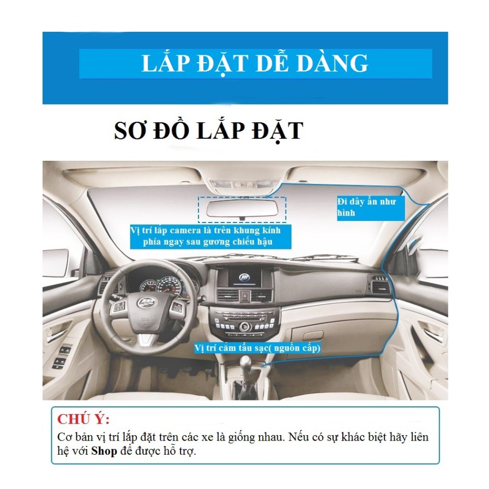 Camera hành trình ô tô RUNDONG 3 mắt T-909 | Màn hình 4.0 inch full HD 1080, camera sau chống nước, hỗ trợ thẻ nhớ 32 Gb