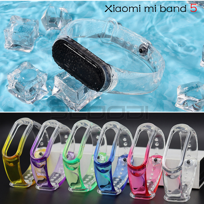 Dây Đeo Trong Suốt Cho Đồng Hồ Thông Minh for Xiaomi Mi Band 5 Miband 5 Nfc