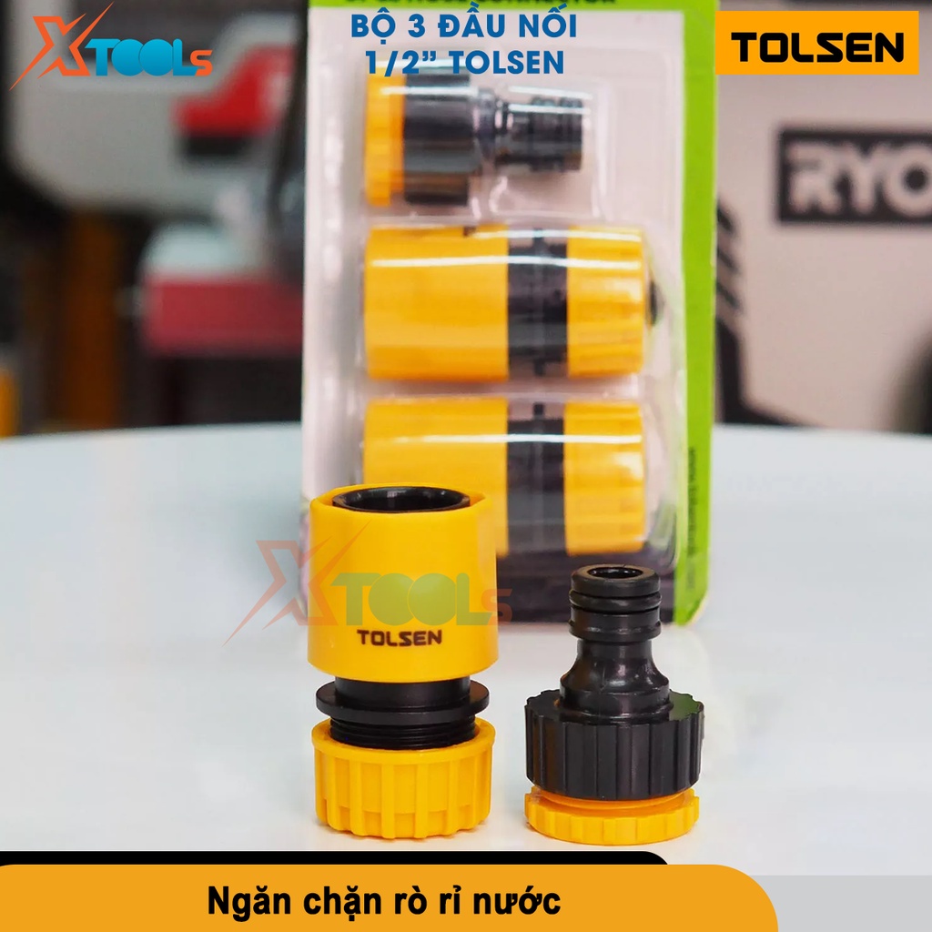 Bộ 3 đầu nối ống nước Tolsen 57120, khớp nối ống 1/2'' chất liệu nhựa ABS cao cấp dùng nối ống 1/2''[CHÍNH HÃNG][XTOOLS]