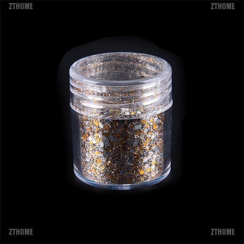 [Hàng mới về] Bột kim tuyến trang trí móng tay 3D màu sắc tươi sáng 10ml