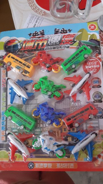 Đồ chơi ô tô máy bay chạy cót (vỉ 12 cái nhiều mẫu )