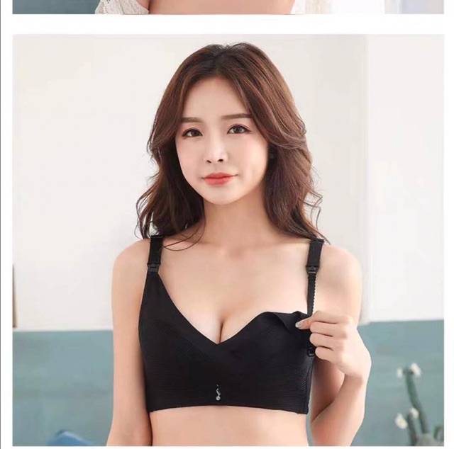 Áo lót bầu và cho con bú chất voan lụa mở khuy trên