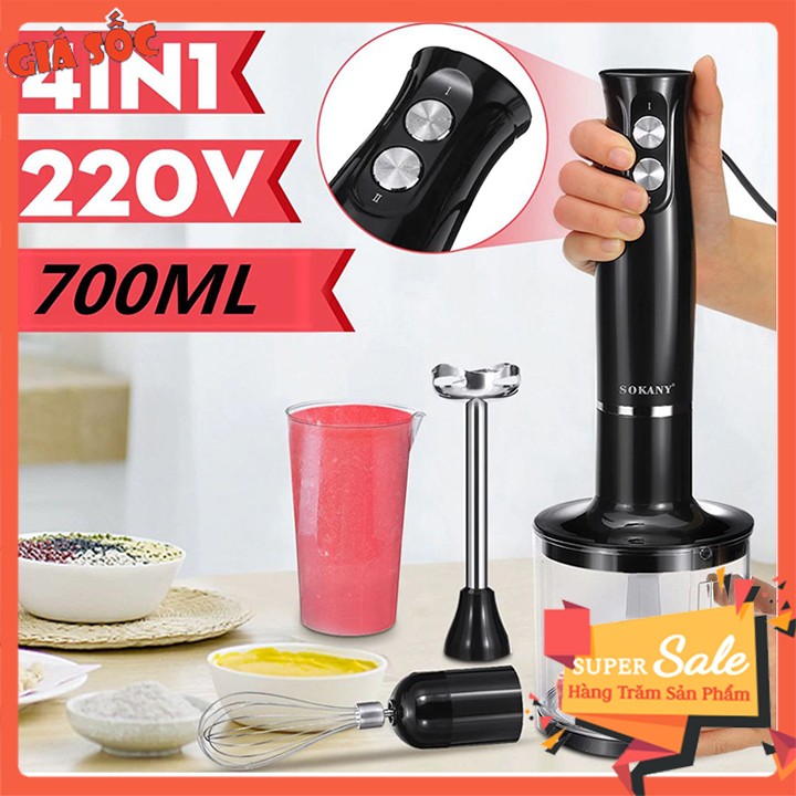 [Mã 254ELSALE giảm 7% đơn 300K] Máy xay cầm tay chế biến đồ ăn dặm chính hãng SOKANY SK1710️ 4 IN 1