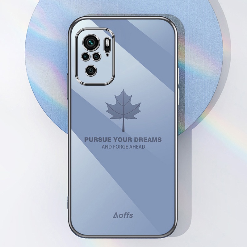 Ốp điện thoại Koosuk silicon mềm mạ điện dáng vuông họa tiết hình lá cho Xiaomi Redmi Note 10 Pro Max 10S 10T 4G/5G