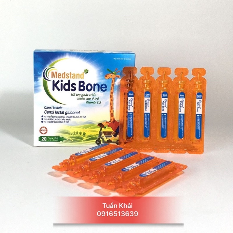 MEDSTAND KIDS BONE – Hỗ trợ phát triển chiều cao ở trẻ, bổ sung canxi và vitamin D3 - 20 ống