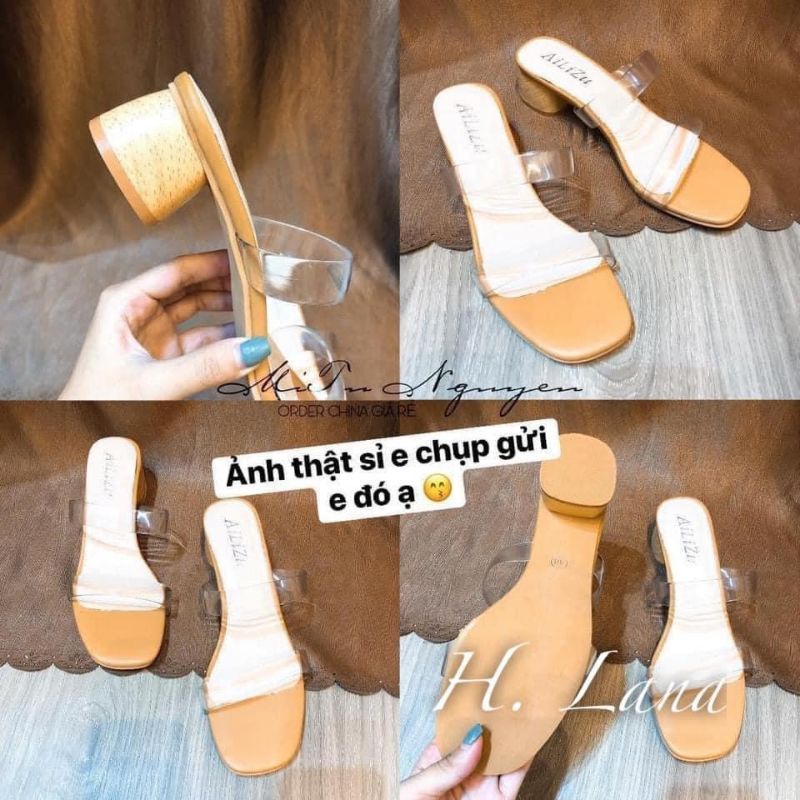 Guốc quai trong vân gỗ đế 5cm