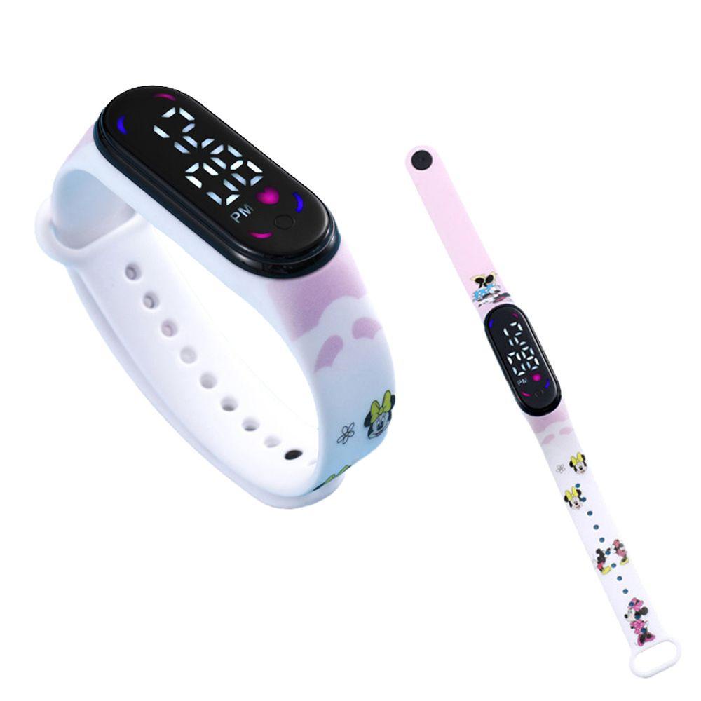 Augustina Đồng Hồ Thể Thao Thông Minh Đeo Tay Silicon Siêu Nhẹ Chống Thấm Nước Họa Tiết Hoạt Hình naruto / Chuột minnie / Vịt Con Dễ Thương Cho Bé