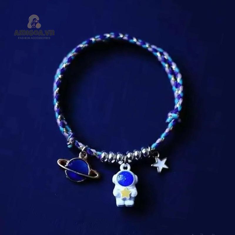 ✨✨Vòng Tay Cao Su Mặt Hình Phi Hành Gia Mặt Trăng Dành Cho Cặp Đôi