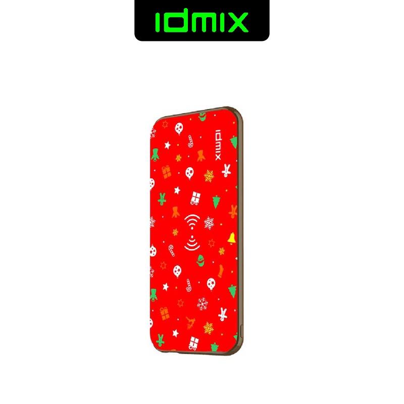 Pin sạc dự phòng sạc không dây IDMIX Christmas – 8.000 mAh- thiết kế trẻ trung, gọn nhẹ, hỗ trợ sạc nhanh, kết 3 cổ