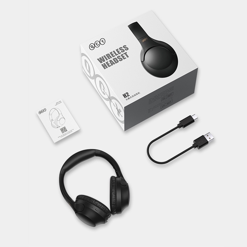 Tai nghe chụp tai không dây QCY H2 bluetooth 5.3 âm thanh hifi thời gian sử dụng 50 giờ 78ms gấp gọn lại được