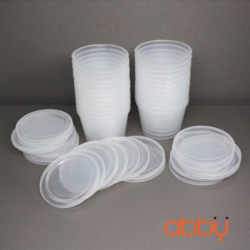 Hộp làm bánh flan, hộp làm caramen hình trái tim và hình tròn kèm nắp đậy bằng nhựa