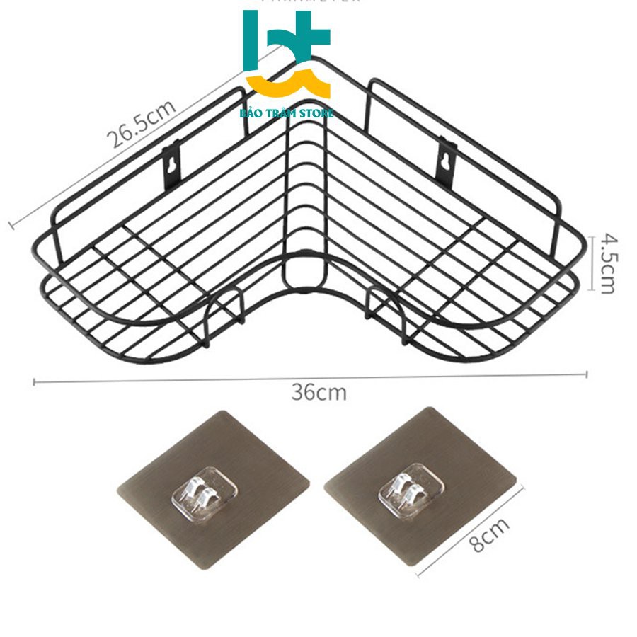 kệ để đồ nhà tắm giá để đồ nhà tắm nhà bếp dán tường đựng dầu gội xà bông sữa tắm chất liệu thép sơn tĩnh điện MÃ TGS 04