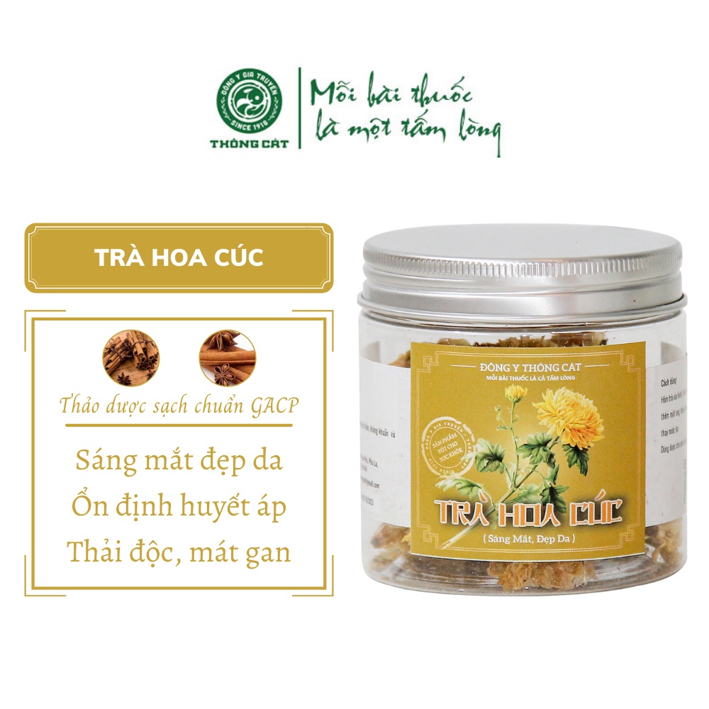 Trà hoa cúc bao tử nguyên bông Đông y gia truyền Thông Cát (Since 1918) Sáng mắt đẹp da, ngừa nám