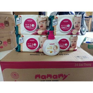 Combo 4 khăn ướt mamamy tặng 1 dầu tắm gội em bé 150ml