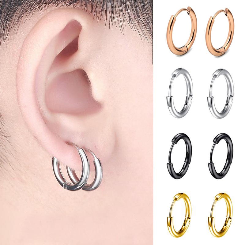 1 Khuyên Tai Tròn Nhiều Màu Sắc Phong Cách Châu Âu 8~20mm