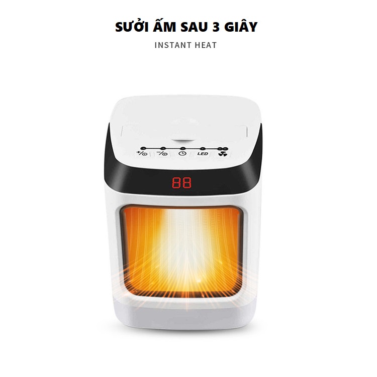 Máy sưởi để bàn NFJ-2 có chức năng hẹn giờ, đèn Led 7 màu, an toàn, tản nhiệt tốt