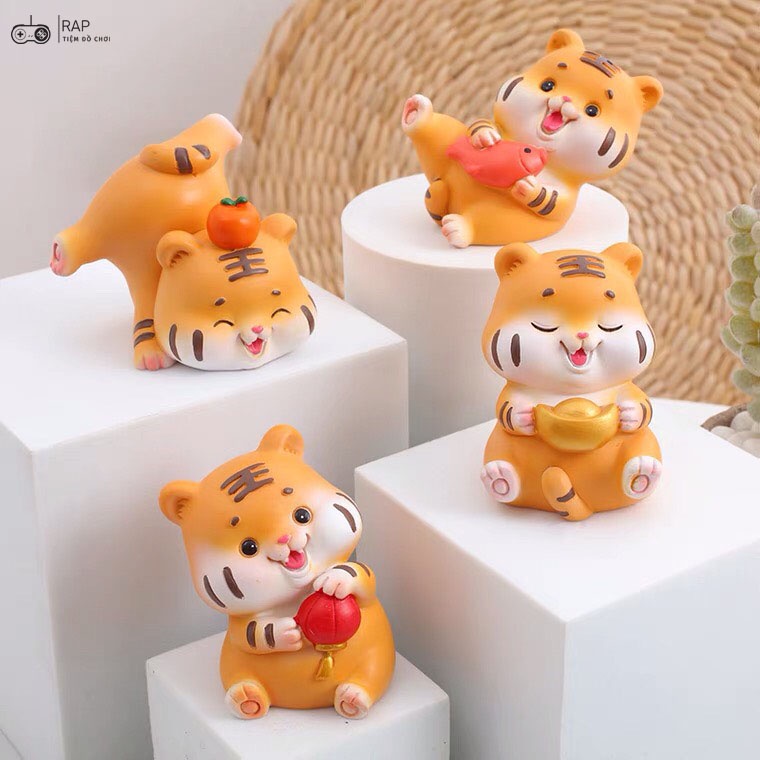 Mô hình hổ hiphop kiểu dáng dễ thương chất liệu PVC trang trí bàn làm việc góc học tập, quà tặng bạn bè-Ráp