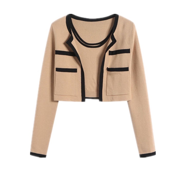 NUZIRO  Bộ áo khoác cardigan  dệt kim và áo dây phong cách Hàn Quốc cho nữ