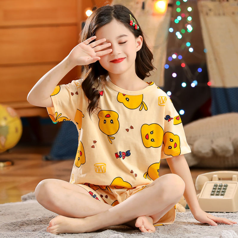 Bộ Đồ Ngủ Mặc Nhà Mỏng Tay Ngắn Thiết Kế Xinh Xắn Cho Bé