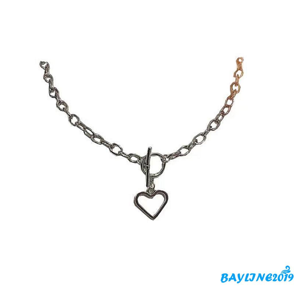 Dây chuyền có mặt hình trái tim rỗng màu sắc đơn giản dành cho nữ