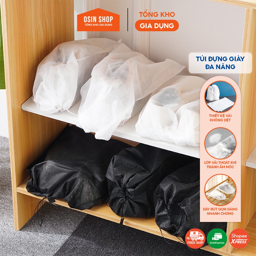 Túi Đựng Giày Đa Năng Vải Không Dệt, Miệng Dây Rút Tiện Lợi - Gia Dụng OSIN Shop