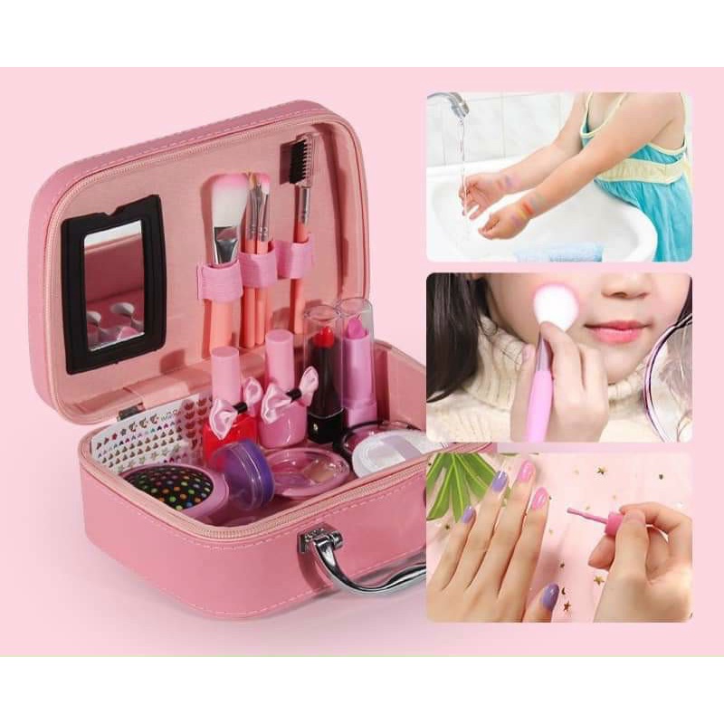 Đồ Chơi Vali Trang Điểm Và Làm Nail Dạng Hộp Đựng Cho Bé Gái 2in1 Cực Dễ Thương