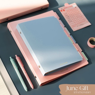 Sổ còng sắt file nhựa A5/B5 bìa màu pastel xinh xắn ghi chép nội dung học tập, viết nhật ký