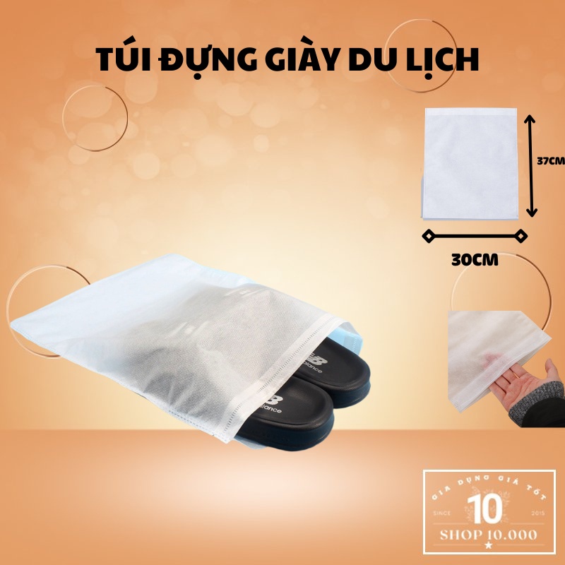 Combo 2 Túi đựng giày du lịch, túi rút đựng giày giá rẻ nhỏ gọn, hạn chế bụi bẩn để vừa trong vali kích thước 30x37cm