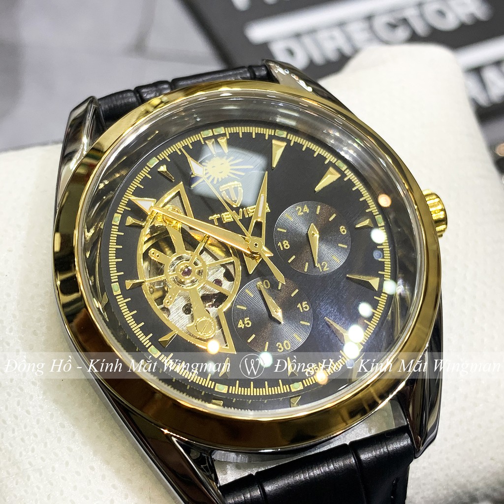 Đồng hồ cơ nam dây da cao cấp Tevise T795-1 full box, mặt kính sapphire chống xước, chống nước, bảo hành 03 năm | BigBuy360 - bigbuy360.vn
