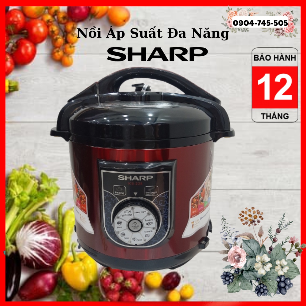 Nồi Áp Suất Điện Đa Năng Sharp 6 Lít Xuất Xứ Thái Lan Bảo Hành 12 Tháng Chế Độ Ninh Hầm Siêu Nhanh Tiết Kiệm Thời Gian
