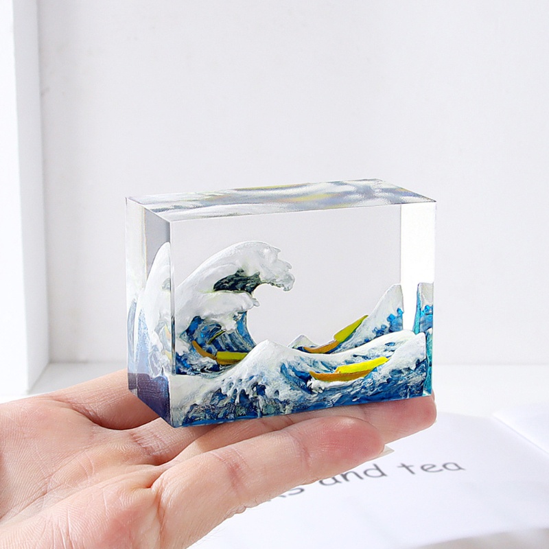 Mô Hình Tranh Phong Cảnh Nhật Bản ukiyo Bằng Nhựa epoxy Lấp Lánh Làm Trang Sức Thủ Công