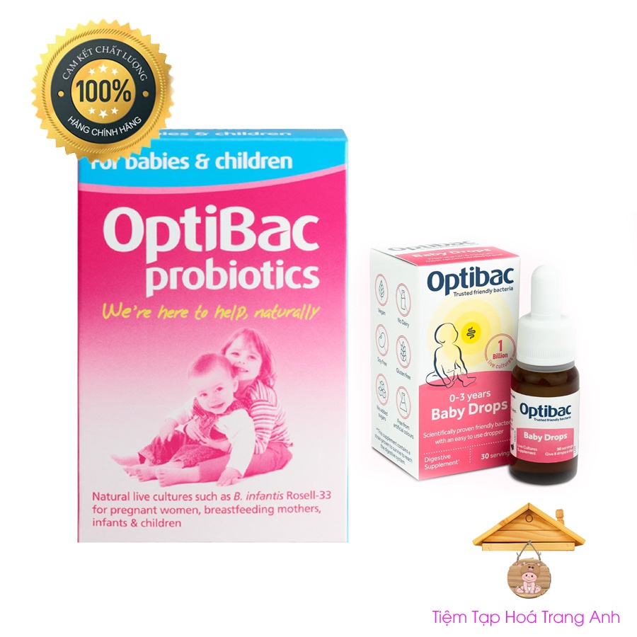 Men vi sinh Optibac hồng Probiotics For Baby &amp; Children Anh cho bé