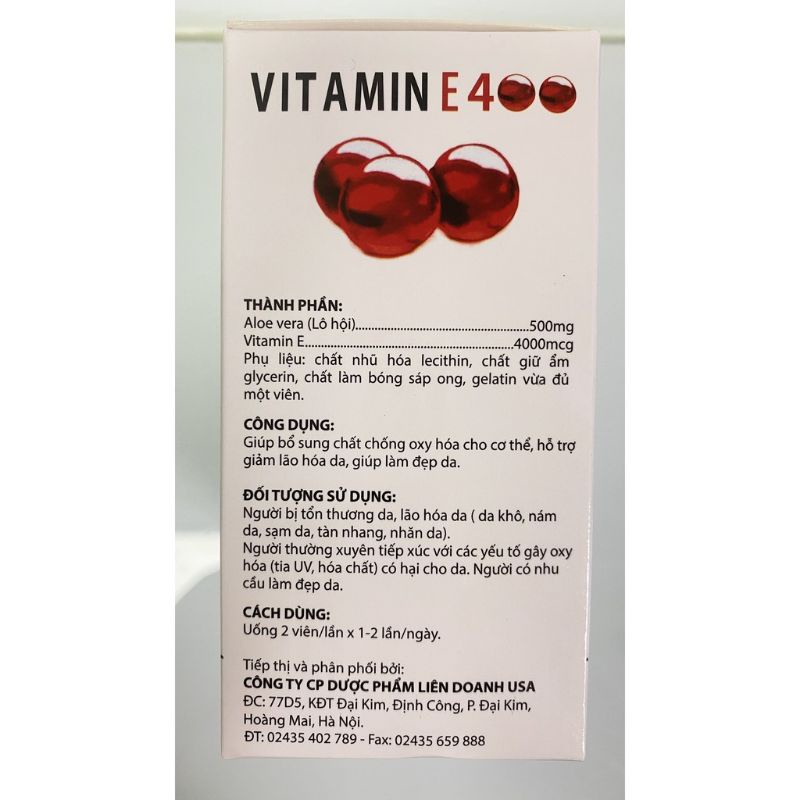 Vitamin E Đỏ Lô Hội Giúp Cải Thiện Chống Lão Hóa Da, Sáng Và Mịn Da