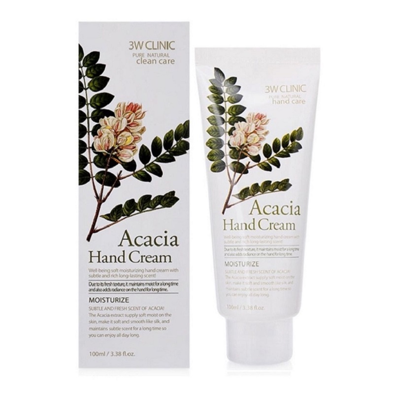 Kem Dưỡng Da Tay 3W Clinic Hand Cream Hàn Quốc, Tuýp 100ml, Giúp Da Trắng Sáng Mịn Màng