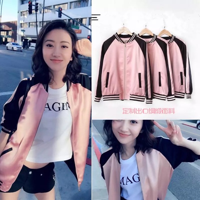 Bomber hồng phối đen | BigBuy360 - bigbuy360.vn