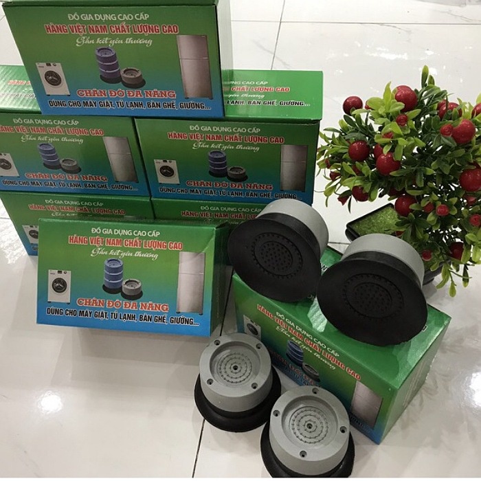 Bộ 4 chân Chống rung máy giặt kiểu mới, Chống rung máy lồng ngang,tủ lạnh ,máy lọc nước