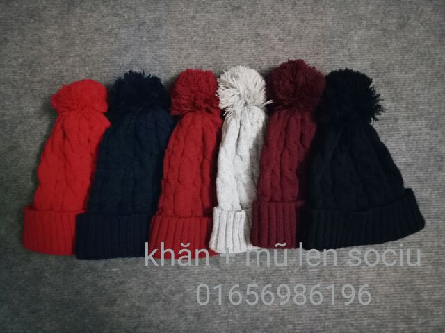 Mũ len quả bông